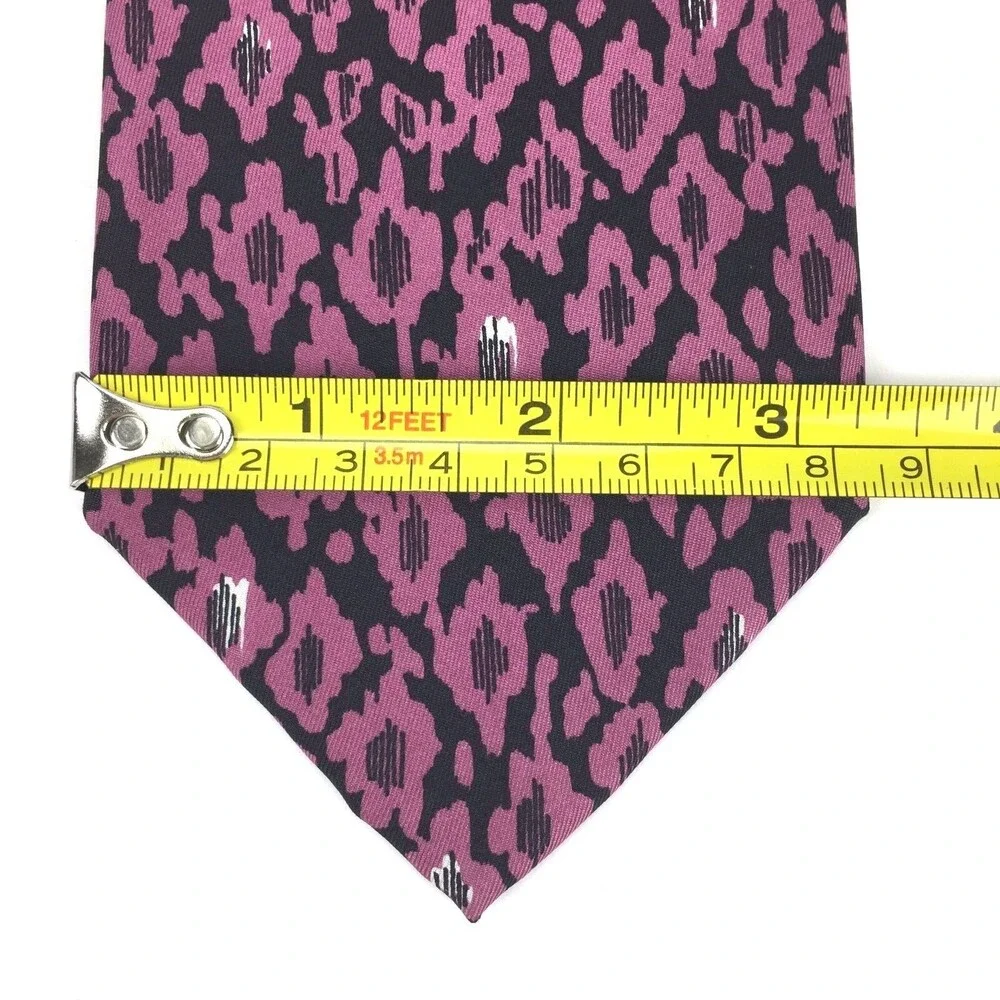 Men's Serica Pink & Black Tie 100% Pure Italian Silk Wide Short Dress Necktie
